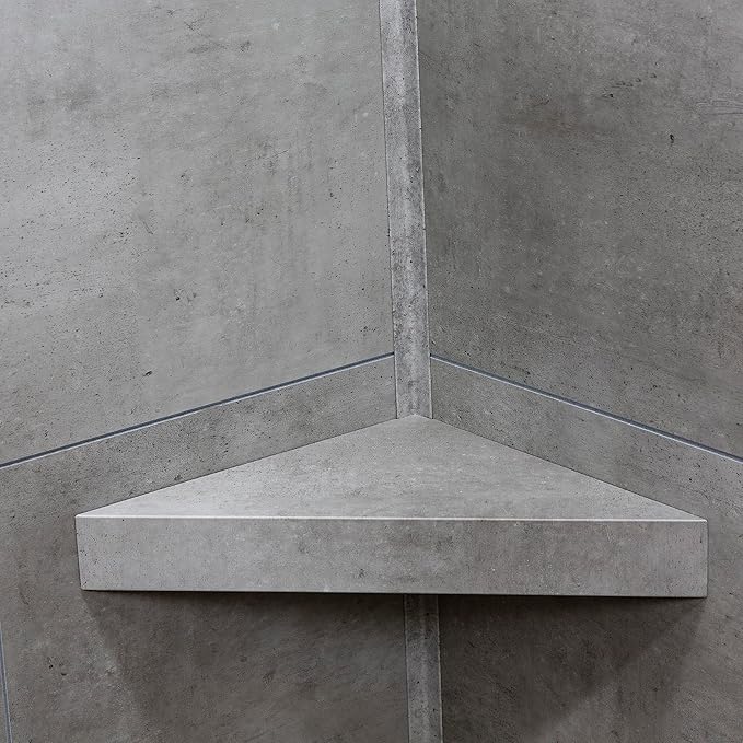 Palisade Vinyl Waterproof Corner Shower Shelf in Frost Nickel