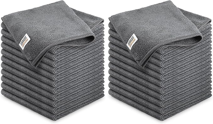 CERAKOTE Microfiber Towels (24 Pack) - Cleaning and Application Towels Durable Microfiber Material - 300 GSM Lint-Free Towel - Ideal for Cars, Home, Shop and Office Cleaning