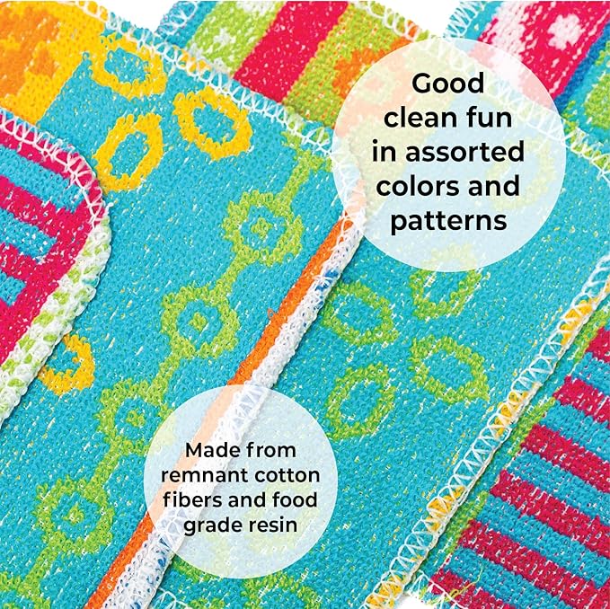 Skoy Scrub, 4-Pack Reusable, Non-Scratching Dish Scrubber for Kitchen and Household Cleaning, Planet-Friendly, Dishwasher Safe Soft Scrub, Monochromatic Colors