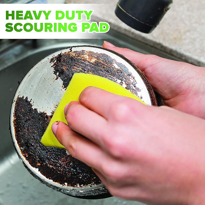 (24 Pack) Heavy Duty Scrub Sponges by SCRUBIT – Kitchen Dish, Sink and Bathroom Cleaning Scrubber Sponge - with Non-Smell Scouring Pad [New Packaging]