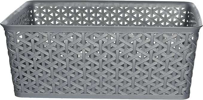 Whitmor Resin Form Tote, Medium, Silver