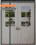 Sliding Magnetic Screen Door with Track Closure, Thicker 265g/㎡ Reinforced Mesh, Retractable Privacy Curtain, Door Screen Magnetic Closure for Sliding & French Doors (Black, 36 * 80IN)