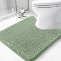 Arotive Bathroom Toilet Rugs U Shaped 24x24, Extra Soft Absorbent Shaggy Chenille Contour Bath Rugs for Toilet, Machine Washable Non-Slip Contoured Bath Mats, Sage Green