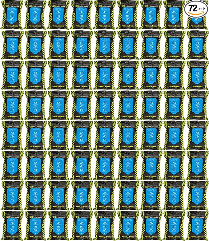 Fortress Electronic Wipes (25 ct, Pack of 72) To-Go Tech Wipes for Screens, Phones, Keyboards, TV Monitors, Computer Screens, and More [Travel Size] Skin-Safe