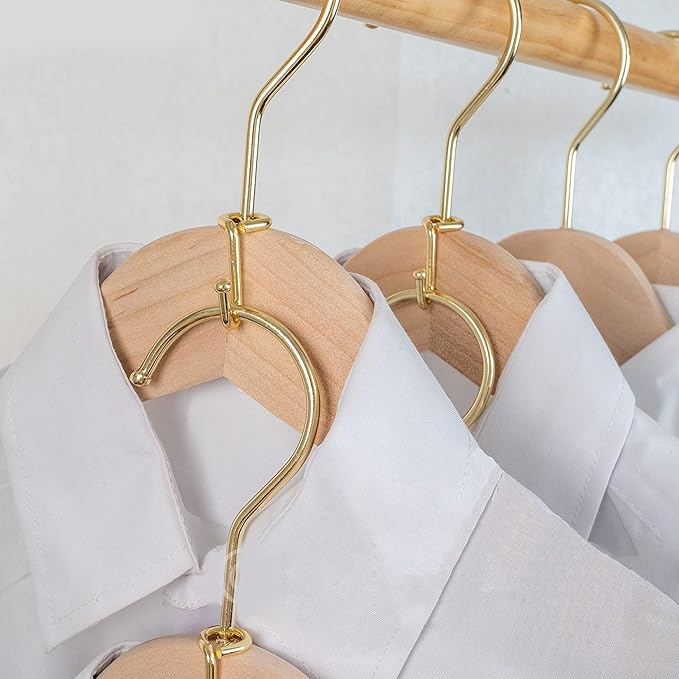 Metal Clothes Hanger, 36 Pack Connector Hooks Stable Gold Metal Outfit Hangers Extender Clips Organizer Strong Mini Cascading Hanger Hooks
