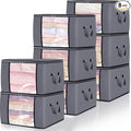 90L Large Blanket Storage Bags, 8 Pack Clothes Storage Bag Comforter Storage Bin with Reinforced Handle and Lid Foldable Closet Organizer and Storage Containers for Bedding Sheets and Duvet
