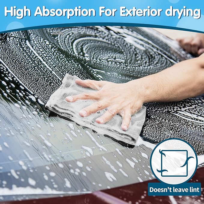 FIXSMITH Shop Towels, Pack of 150, Grey Microfiber Cleaning Cloth Bulk, Microfiber Towels for Cars, All-Purpose Absorbent Cleaning Rags, Dust Cloth for Automotive, Mechanic, Garage, 11.5 x 11.5 inch