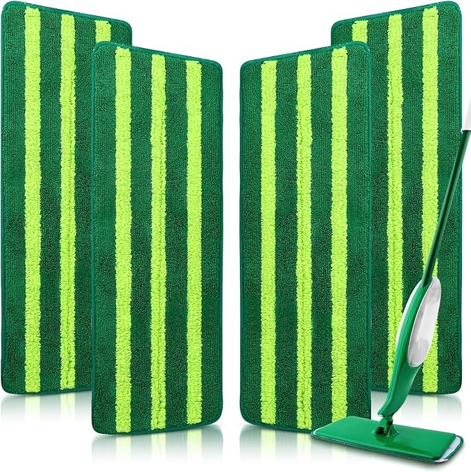 4 Pack Spray Mop Pads Refills Compatible with Libman Freedom Spray Mop, Reusable Microfiber Spray Mop Head Replacement, 16 in Spray Mops for Floor Cleaning (ONLY Pads)