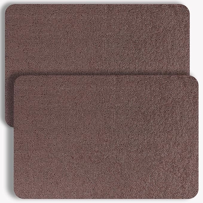 Hargiis Non-Slip Bathtub Mat, 2 Pack Anti Slip Shower Mat, Fast Drying Bathtub Mats, Foot Scrubber Mat, Anti Slip Mat for Tub, Floor, Bathroom, Kitchen, Home, Hotel (Brown 24"×16"+24"×16")