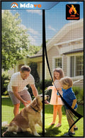 Magnetic Screen Door，Fiberglass Screen Door Mesh，Keep Bugs Out, Heavy-Duty Mesh Curtain,Pet and Kid Friendly, Works with Front Doors, Sliding Doors（32x80 Inch Fiberglass