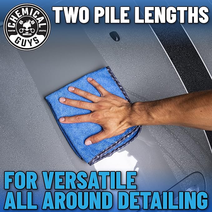 Chemical Guys Professional Grade Premium Microfiber Towels for Cars, Blue, 16" x 16", Ultra-Soft and Scratch-Free Car Detailing Cloths for Trucks, Motorcycles, and More - 3 Pack