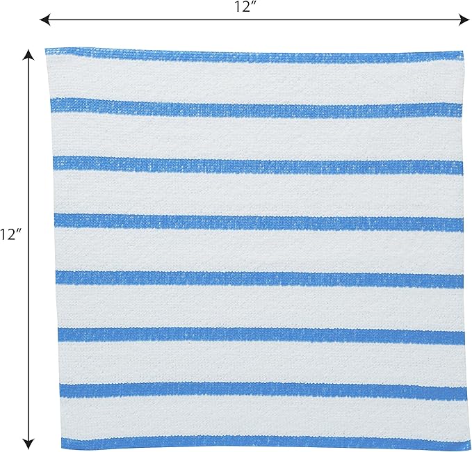 VIKING Bulk Edgeless Microfiber Cleaning Cloths, White and Blue Stripe, 50 Pack