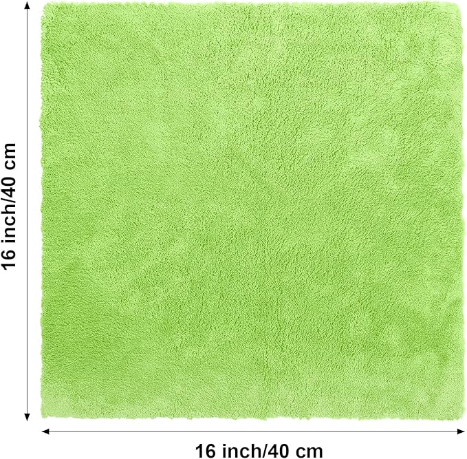 Shimeyao 30 Pcs Edgeless Microfiber Plush Towels for Cars Detailing Drying Wash Polishing Absorbent Cleaning Cloths, 500 GSM(16 x 16 Inch, Green)