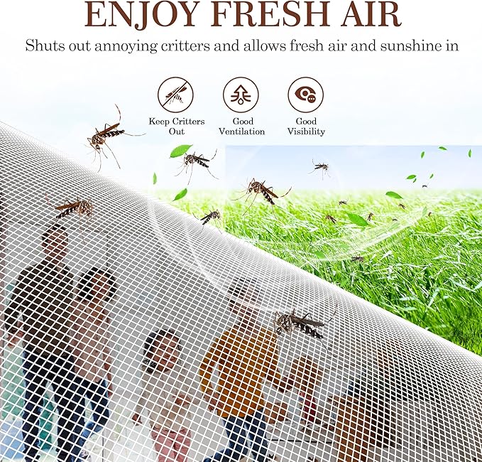 Yotache Magnetic Screen Door Fit Doors 38 x 78, Screen Size 40" x 79" Upgraded Anti-Tearing Polyester Mesh French Door Screens with Magnets, White