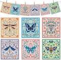 6 Packs Swedish Paper Cloths for Kitchen, Reusable Paper Towels Washable Dish Rags, Highly Absorbent Kitchen Towels Quick Drying Swedish Sponge Cleaning Dish Cloths (Insects Floral)