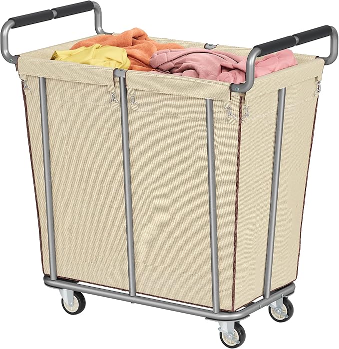 Large laundry hamper with Wheels, 2 Bag 360L Big Rolling Laundry Basket Sorter Cart, Extra Large Laundry Clothes Hamper, Heavy Duty Laundry Basket Organizer for Laundry Room,Bathroom