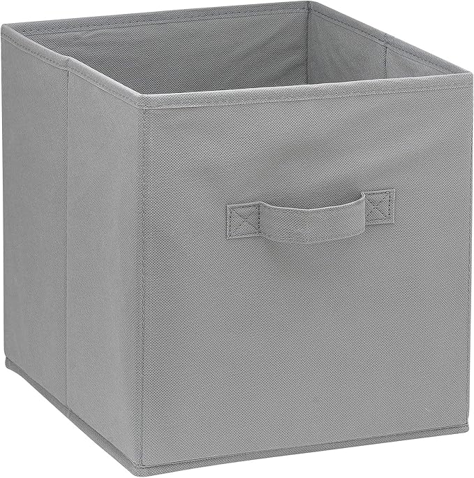 Handy Laundry Foldable Cube Storage Bins - 6 Pack - Decorative Fabric Storage Cubes are Collapsible & Great Organizer for Shelf, Closet or Underbed. Convenient for Clothes or Kids Toy Storage (Grey)