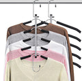 Clothes Hangers Space Saving Shirt Organizer, Non Slip Multi Shirt Hangers for Closet with Foam Padded Closet Organizers and Storage for Sweater Hoodie Blouse Coat Dress Short Black 2 Pack