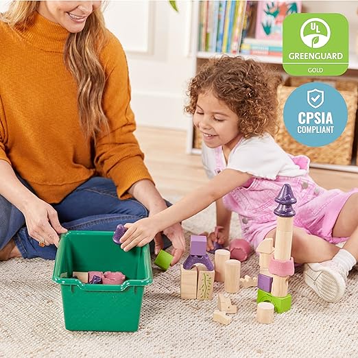 ECR4Kids Scoop Front Storage Bins, Multipurpose Organization, Assorted, 10-Piece