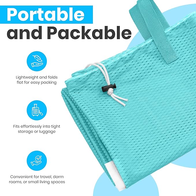 Large Mesh Laundry Bags - Heavy Duty with Handles & Drawstring - Machine Washable Net Laundry Sacks for College Dorm, Camp, Travel, Bedding & Clothes Storage (Teal)