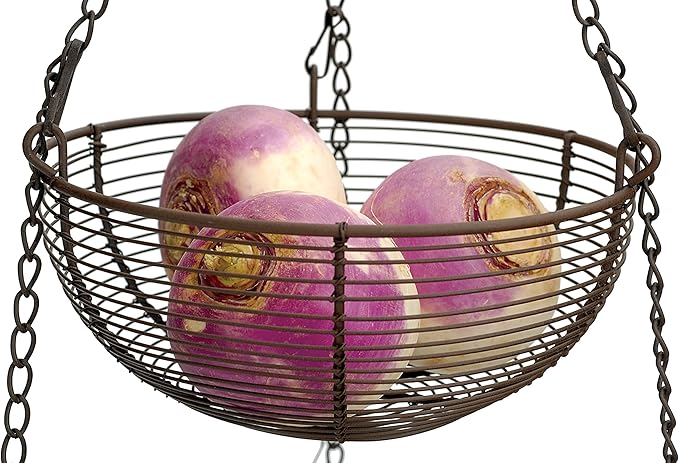 RSVP International Hanging Storage Collection 3-Tier Baskets, Bronze Woven Wire
