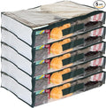 5-Pack Clear Vinyl Zippered Storage Bags 24 x 16 x 4 Inch with Dark Green Trim, 11 x 14.5 Insert Pocket and Handle