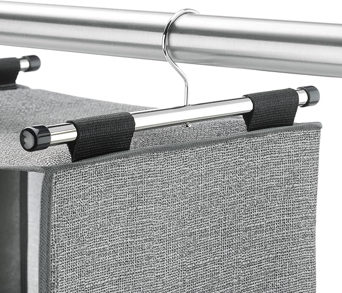 Whitmor 4 Section Fabric Closet Organizer Shelving with Built in Chrome Garment Rod (Pack of 4)