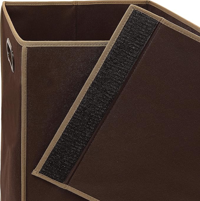 Simple Houseware Foldable Laundry Hamper Basket with Lid, Brown