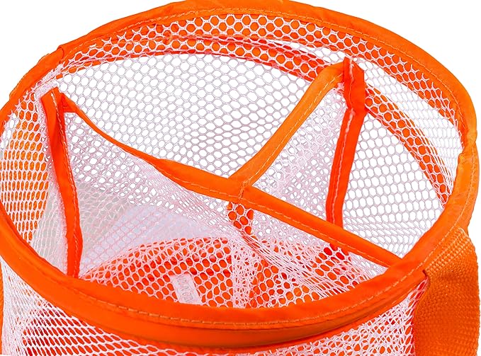 Handy Laundry Foldable Shower Caddy - Collapsible, Portable, Drainage Hole, Carry Handle, Large Compartments, Great Organizer for Camp, Travel, Gym, and Dorm (Orange) (Pack of 2)
