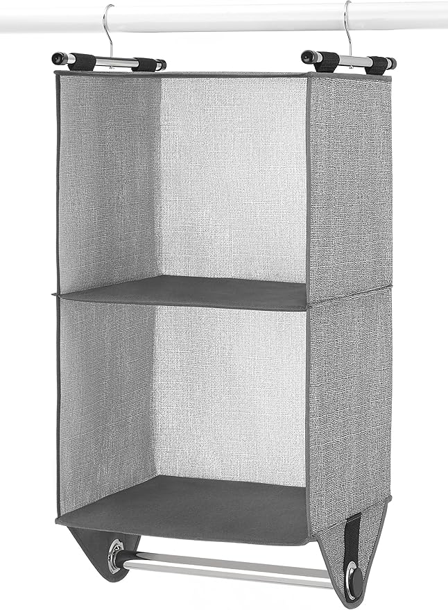 Whitmor 2-Section Closet Organizer - Crosshatch Gray
