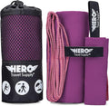 Hero Microfiber Towel, Camping, Beach, Gym - 24 X 48, Includes Bonus Washcloth