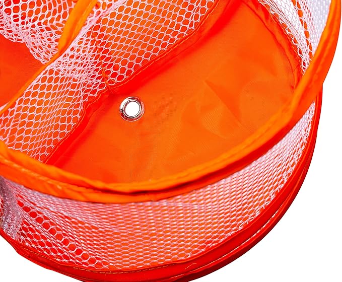 Handy Laundry Foldable Shower Caddy - Collapsible, Portable, Drainage Hole, Carry Handle, Large Compartments, Great Organizer for Camp, Travel, Gym, and Dorm (Orange) (Pack of 2)