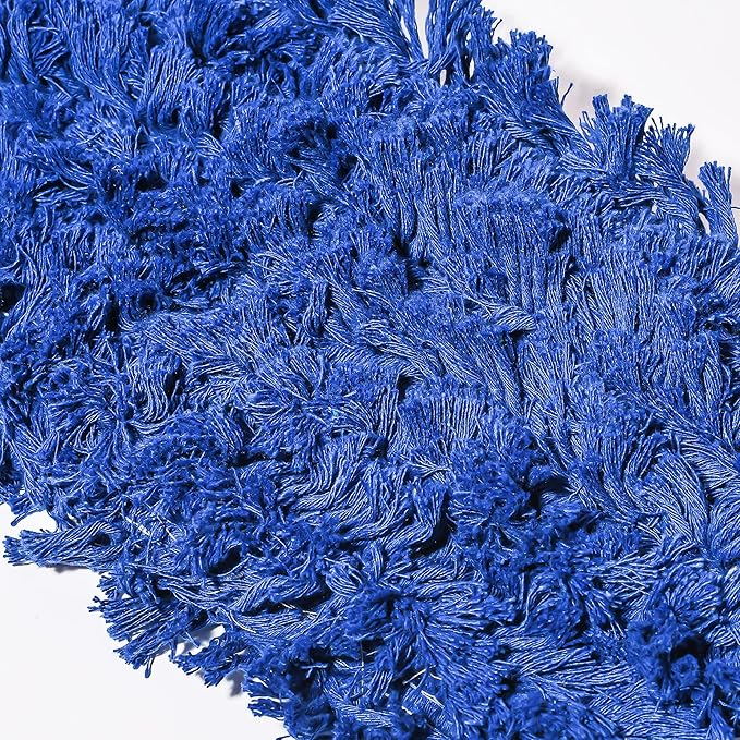 Commercial Dust Mop Replacement Head - 30 x 5 in. Cotton Nylon Reusable Mop Head, Industrial Dust Mop Refill for Floor Cleaning & Janitorial Supplies, Blue