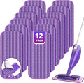 Reusable Mop Pads Compatible with Swiffer Wet Jet, Wet Jet Pads Refills for Swiffer Mop, Microfiber Replacement Pads for Hardwood Floor cleaning, Dry Wet Mopping Cloths for 12" Wet Jet Refill, 12 Pack