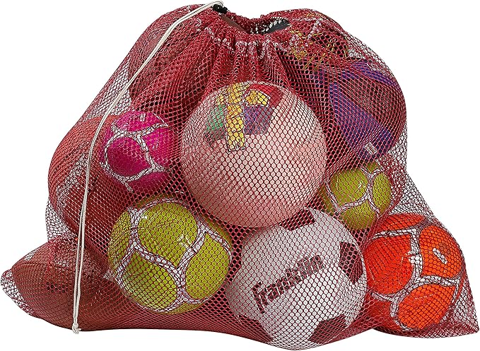 Mesh Equipment Bag - 32” x 36” and 24” x 36” - Adjustable, sliding drawstring cord closure. Perfect mesh bag for parent or coach, making it easy to transport and keeping your sporting gear organized.