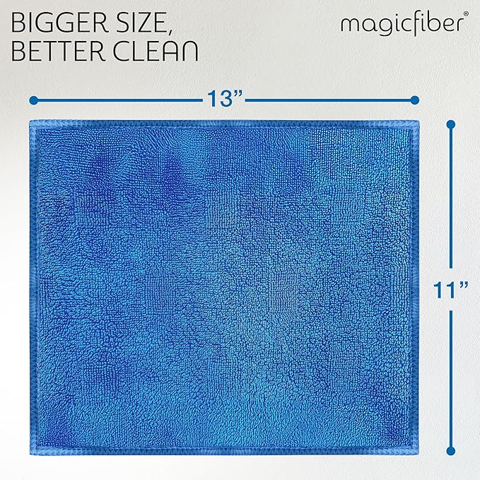 MagicFiber Microfiber Cleaning Cloth - 12 Pack, Large 13" x 11” Highly Absorbent Streak-Free Micro Fiber Cleaning Rags Towels for House, Car, Windows, Housekeeping, Household Dusting, Kitchen