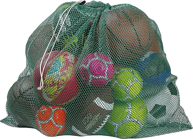 Mesh Equipment Bag - 32” x 36” and 24” x 36” - Adjustable, sliding drawstring cord closure. Perfect mesh bag for parent or coach, making it easy to transport and keeping your sporting gear organized.