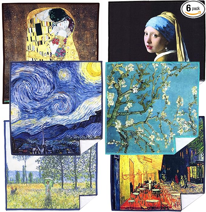 Large [6 Pack] World Best Classic Art Collection Microfiber Cloth - Ultra Premium Quality Microfiber Cleaning Cloths(Best for Camera Lens, Glasses, Screens, and All Lens.), Microfiber Cloth